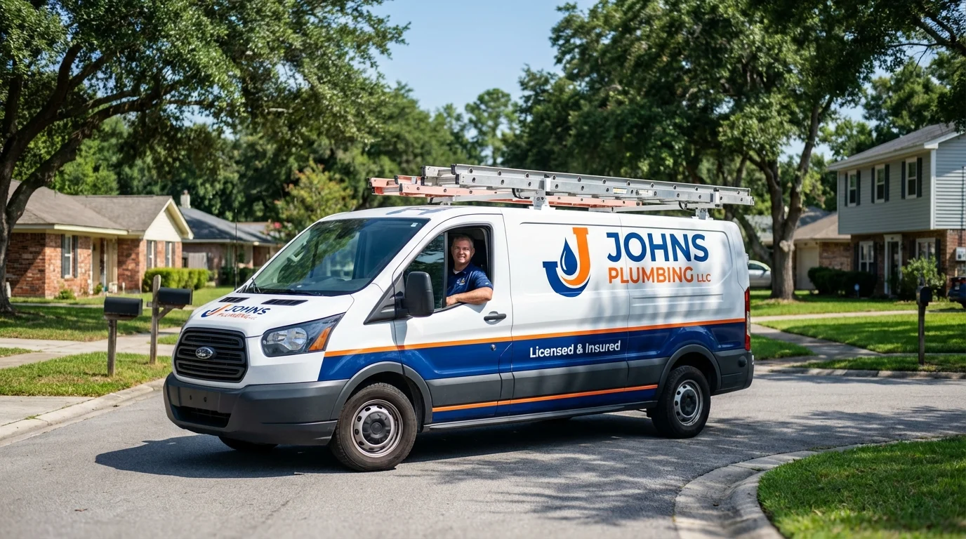 Johns Plumbing LLC service van in Cherryvale, KS